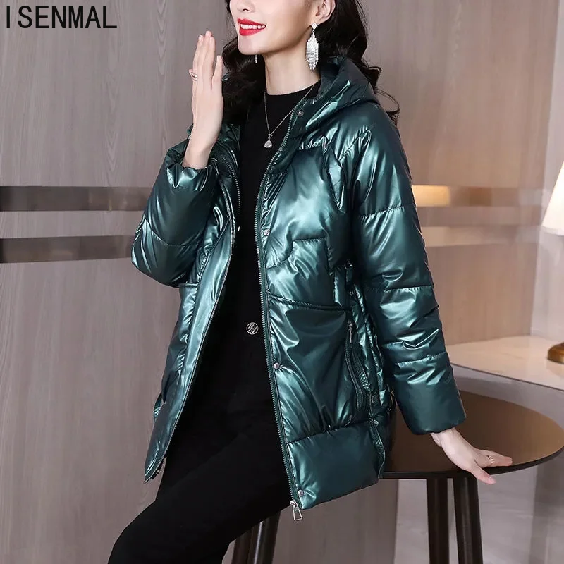 Women's Jacket Long Parkas 2022 New Winter Jacket Loose Hooded Female Warm Casual Cotton Padded Parka Puffer Coat Outwear
