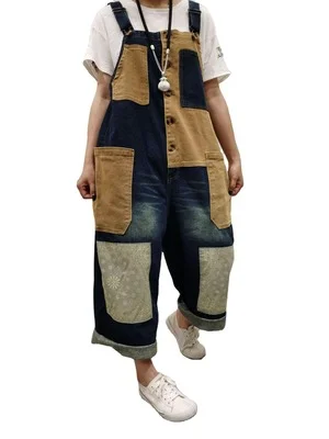 

Cargo Jean Jumpsuits Suspenders Cowboy Wide Leg Long Pants Baggy Outdoors Denim Rompers Japanese Hiphop Pocket Overall