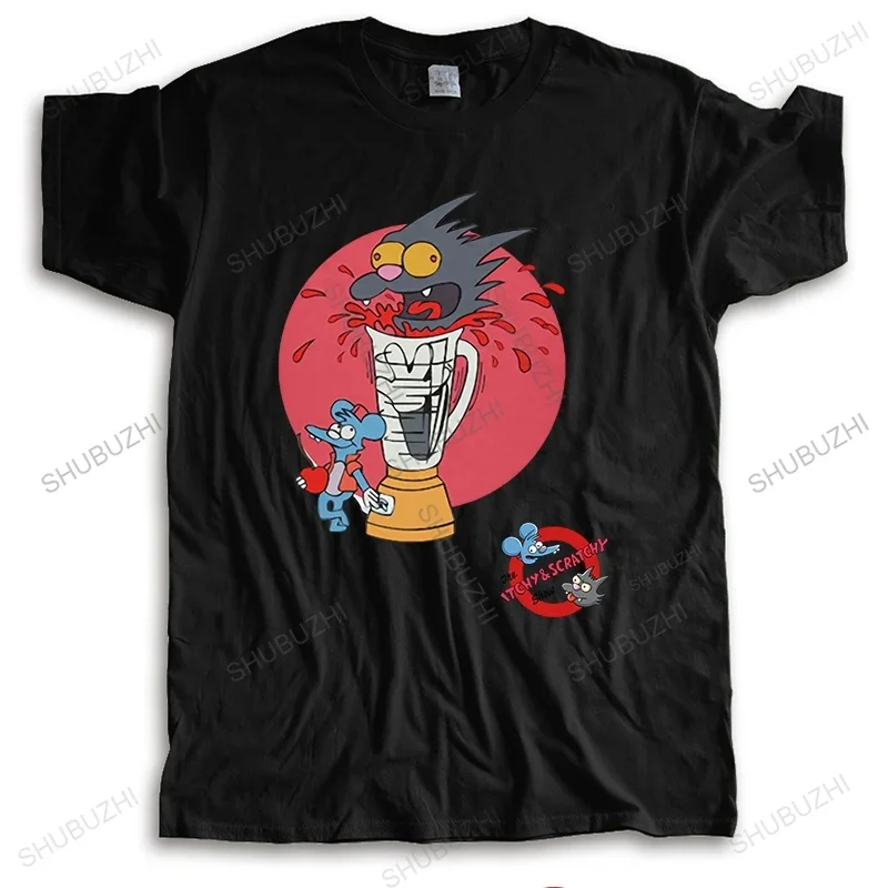 Hot sale homme summer t-shirt brand o-neck tshirts Rare Vtg!!! 90S The Itchy &amp Scratchy Fashion cotton Unisex Teeshirt Euro size