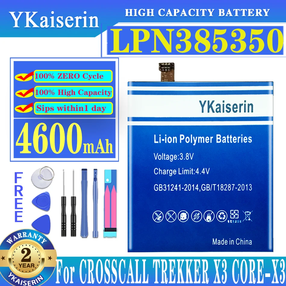 

Original YKaiserin 4600mAh LPN385350 Battery For Crosscall CORE-X3 ACTION-X3 Mobile Phone Batterij