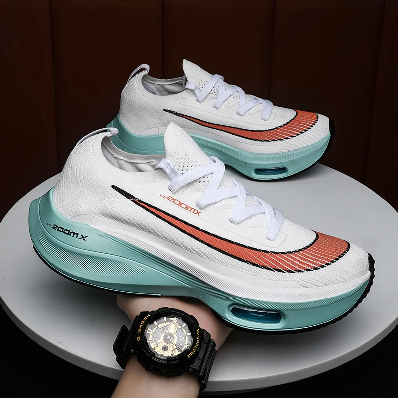 Running Shoes Fashion Men's Sneakers Jogging Lace Up Shock Absorption for Woman Cushioning Trainer Race Breathable Couple Shoes