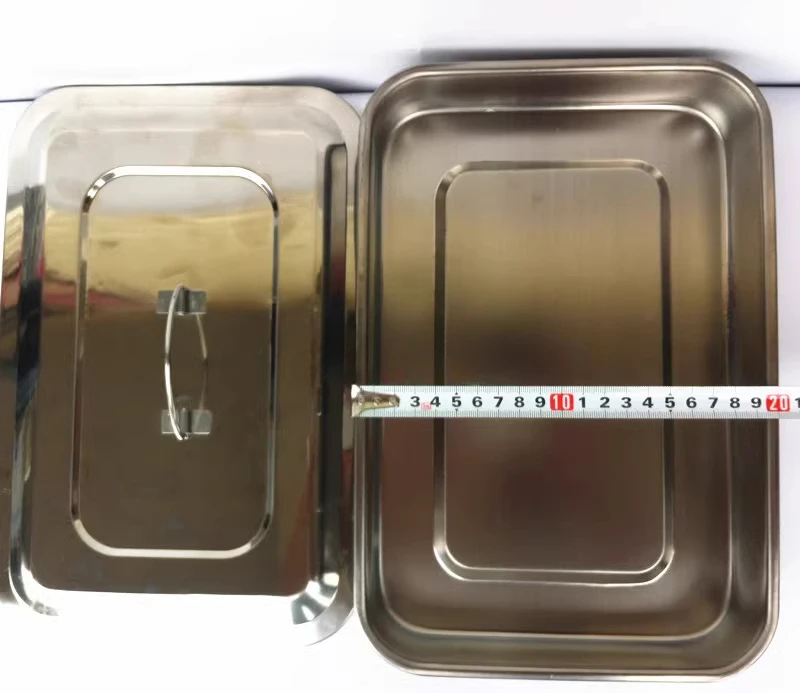 1 шт. лоток из нержавеющей стали два размера квадратная пластина с крышкой