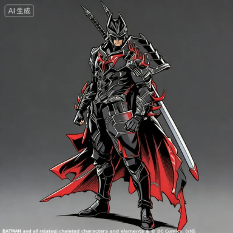 Фото Специальное предложение 2017: Коллекционная фигурка Play Arts BUSHIDO BATMAN 27 см для фанатов DC Comics и любителей Бэтмена №1
