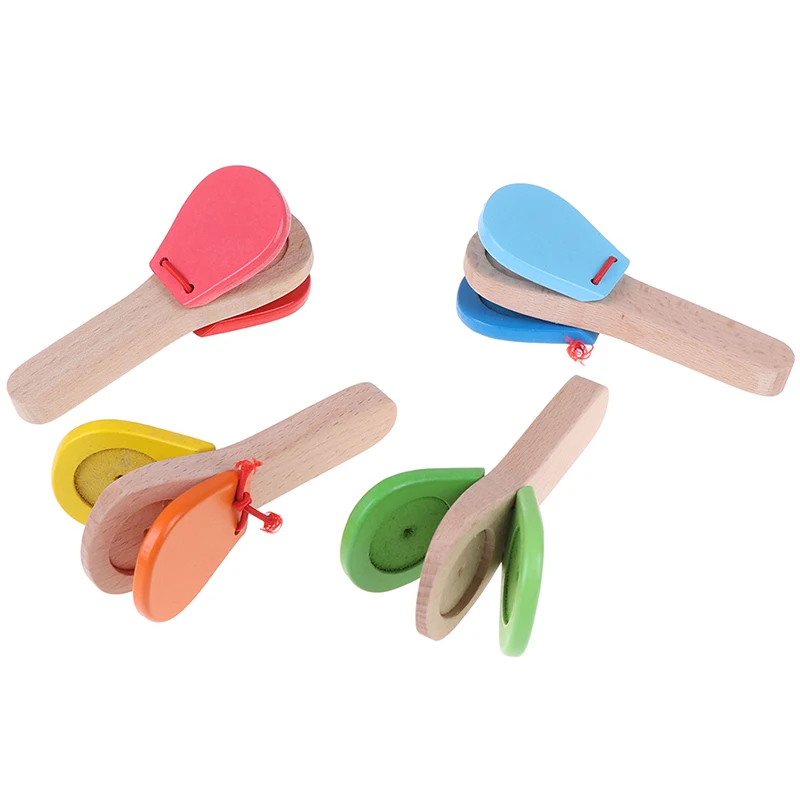 

Early Educational Toys Wooden Percussion Handle Clapping Castanets Board For Baby Musical Instrument Preschool