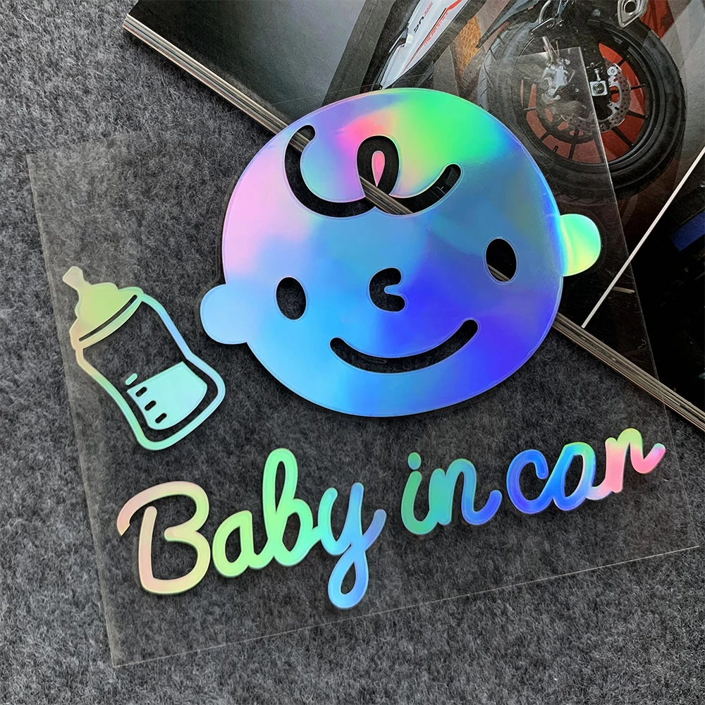 

Светоотражающая лазерная наклейка «Малыш в машине», 18 см