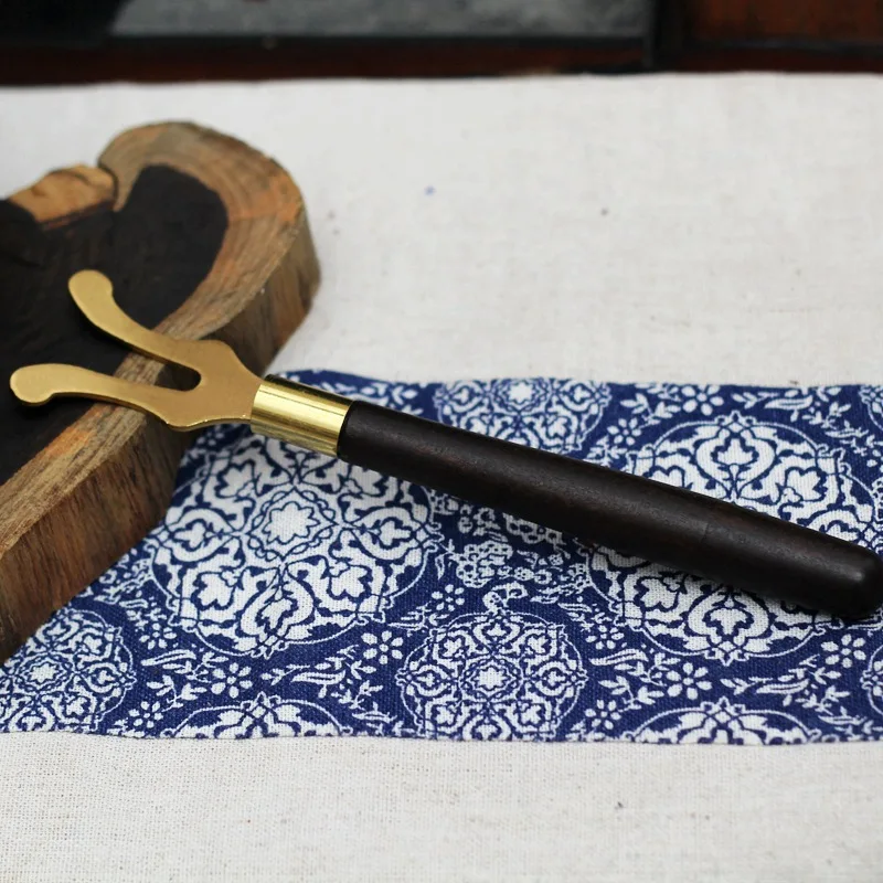 

[Copper Pot Lid Fork] Cover Fork Heat Insulation Fork Cover Clip Tea Ceremony Utensils Tea Peripheral