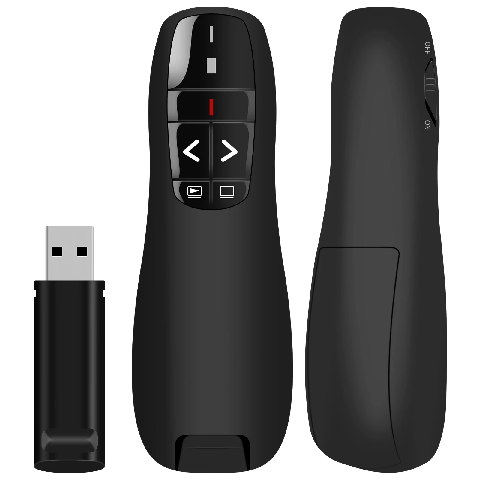 

Presentation Clicker Wireless Presenter Battery Operated PowerPoint Remote Clicker with Red Pointer USB PPT Slide Advancer 100Ft