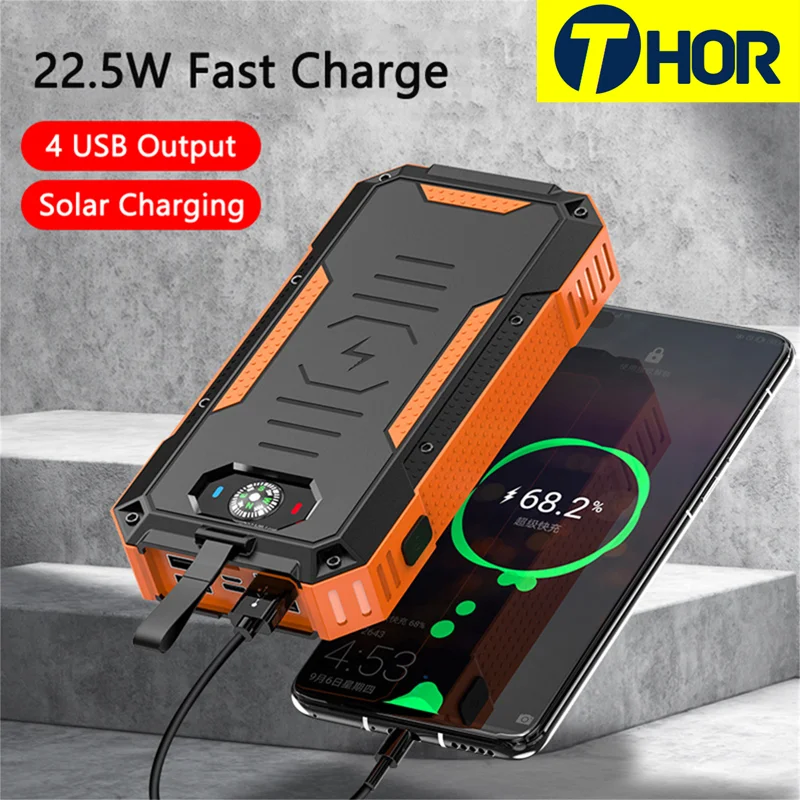 Внешний аккумулятор на солнечной батарее 15 Вт быстрая Беспроводная зарядка Qi для