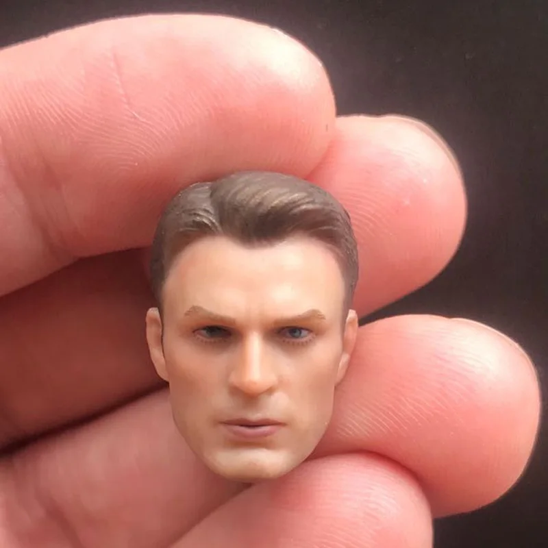 

1/12 Scale Young Captain Head Sculpt SHF Chris Evans Head Played Model Toy for 6in Action Figure