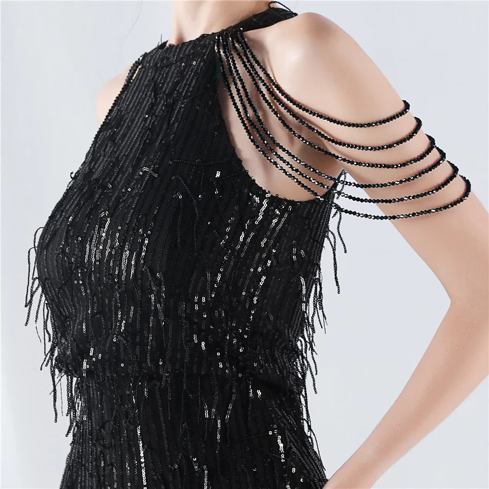 Женское платье с пайетками и бисером короткое для выпускного вечера вечернее