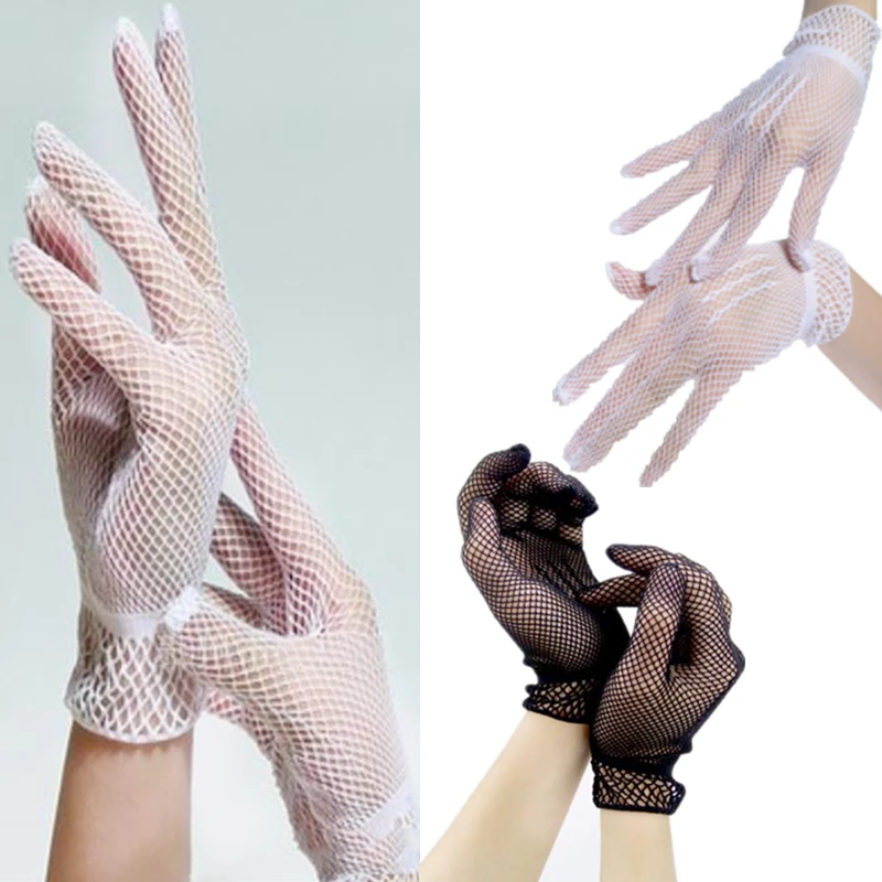 

Sexy Summer Women UV Sunscreen Short Sun Female Gloves Fashion Ice Silk Lace Driving Of Thin Touch Screen Lady Gloves