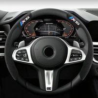 car steering wheel cover high quality suede leather for bmw x1 x2 x3 x4 x5 x6 x7 m logo accessories car steering wheel cover