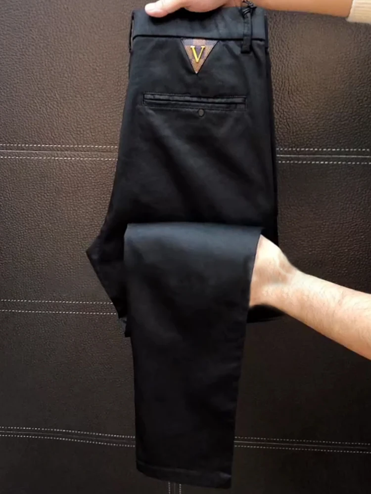 Черные деловые маленькие Костюмные брюки мужские европейские товары модные