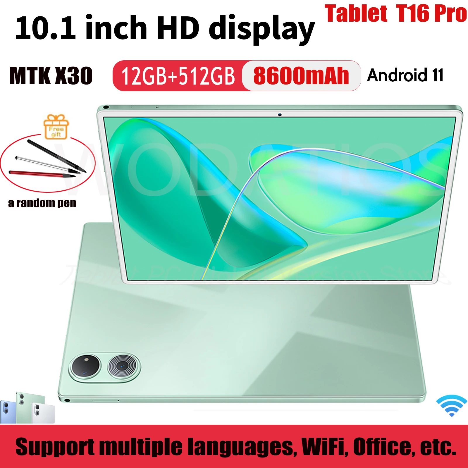 

Планшет T16 Pro, 10,1 дюйма, Android 11, 8600 мАч, 12 + 512 ГБ