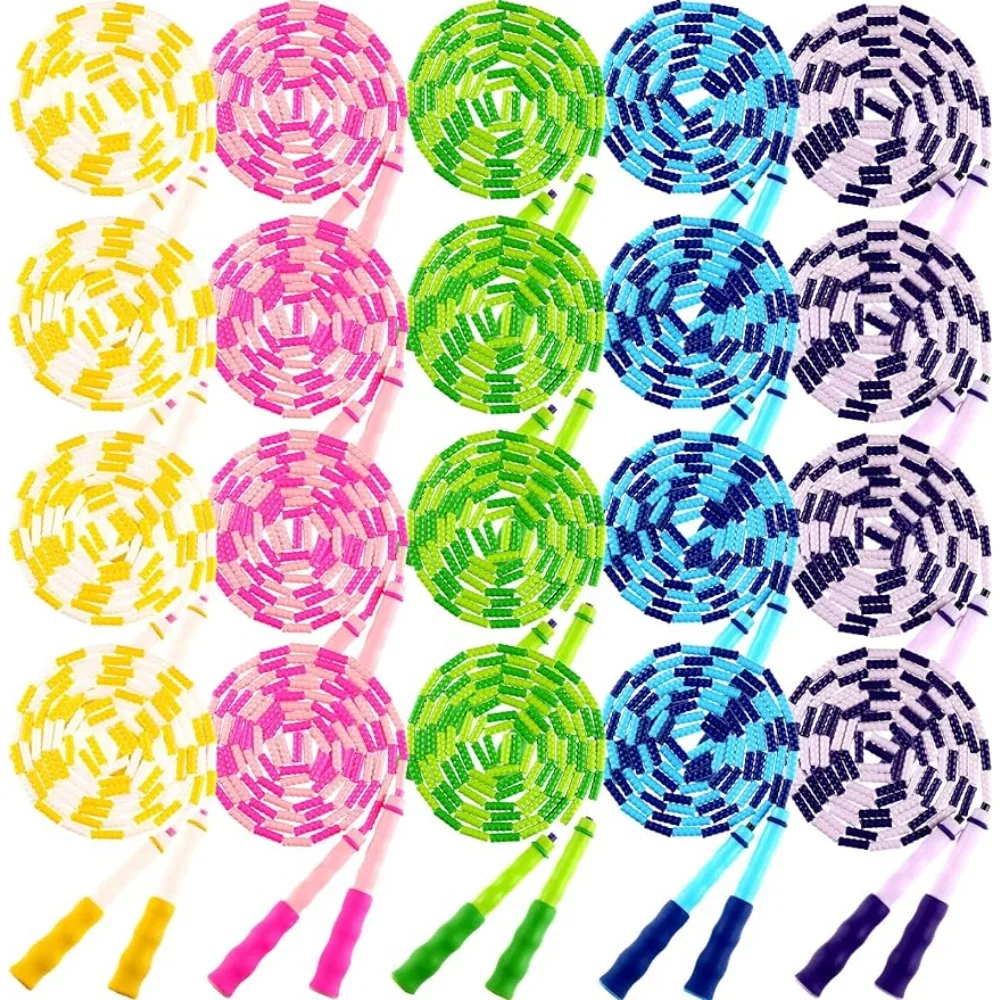 

20 шт./упаковка, скакалки для прыжков, 9,2 футов, 5 цветов