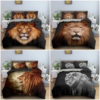 3d animal printed bedding set home textile lion pattern duvet cover set with pillowcase luxury bedclothes king queen home decor