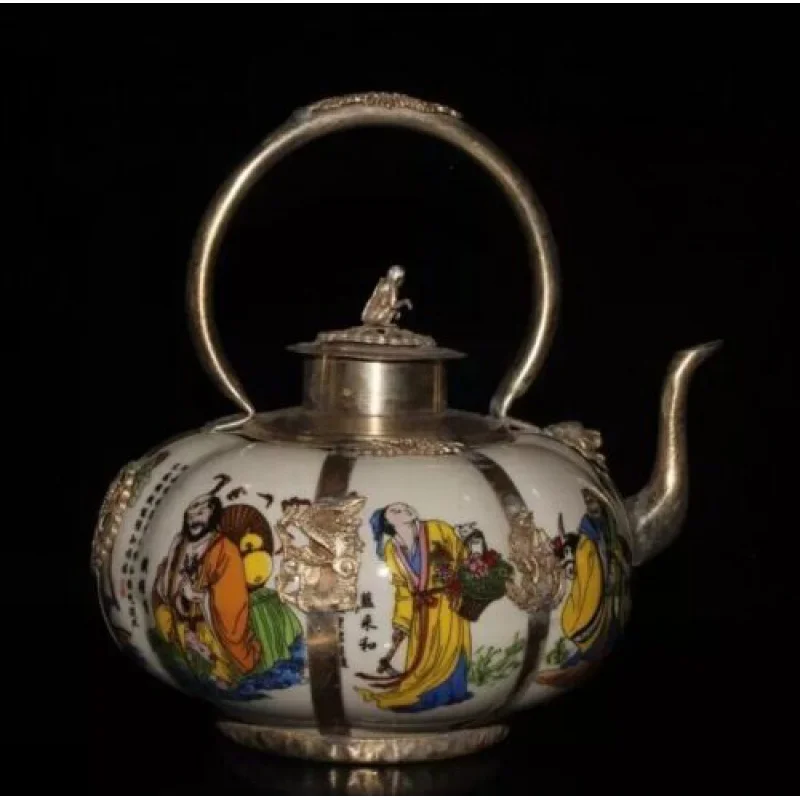 

Chinese Ceramic Ceramic Wacky Eight Immortal Teapot