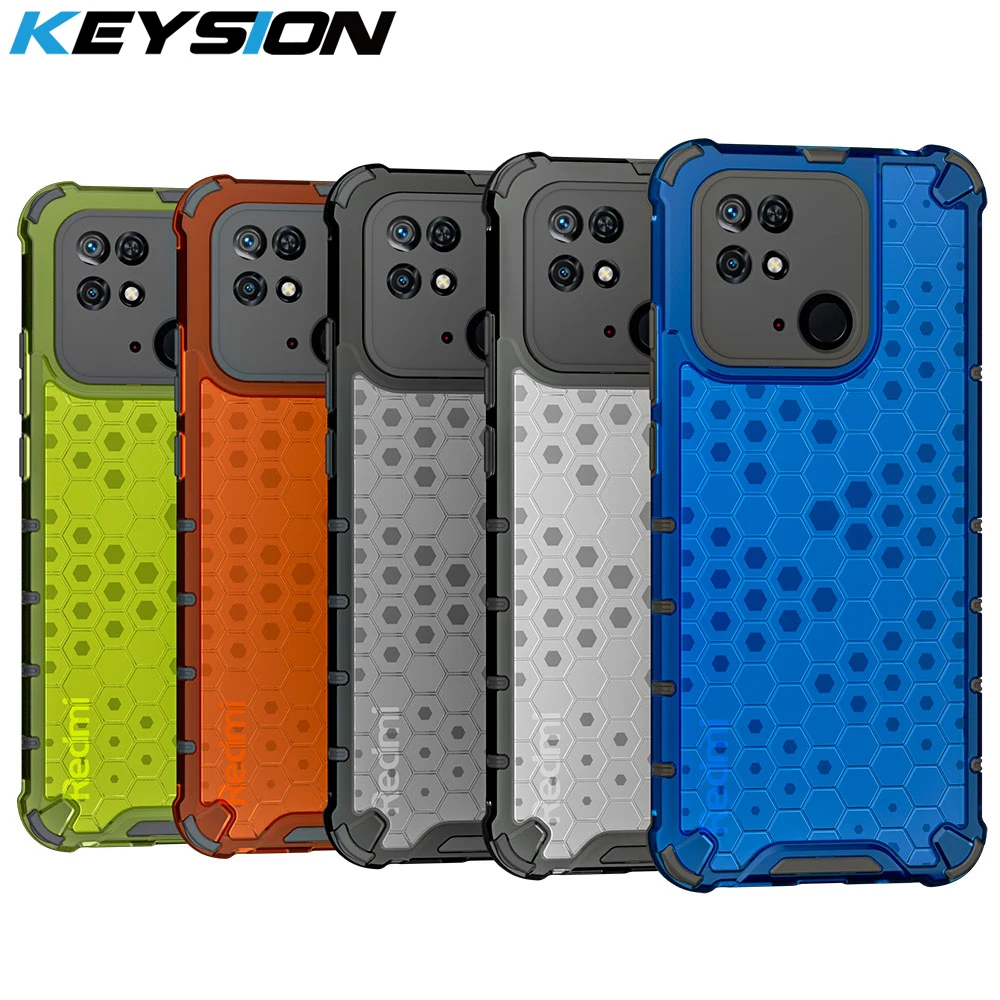 

KEYSION Shockproof Armor Case for Redmi 10C 10A 10 india Transparent Honeycomb Phone Cover for Xiaomi Redmi Note 11S 11 Pro+ 5G