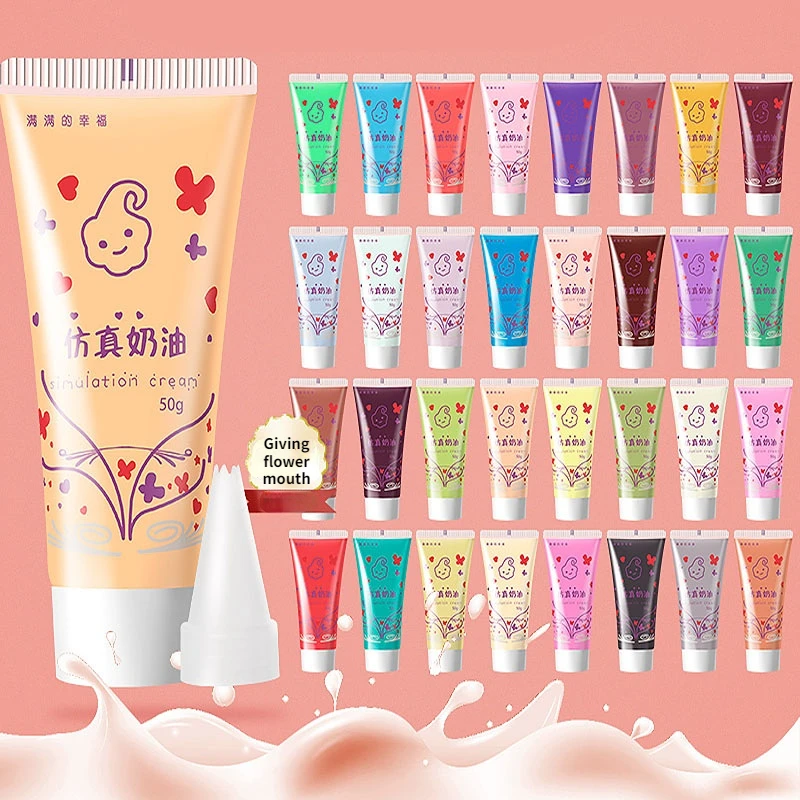 

50ml Cream Clay Simulation Cream Glue Easy To Form Hand-made Diy Material for Mobile Phone Case Pencil Case Hairpin Decoration