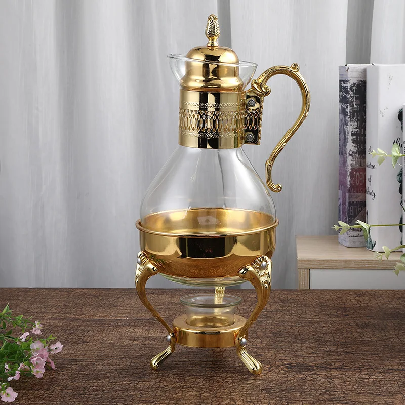 European-style new heatable glass coffee pot home fruit teapot flagon luxury new coffee shop dish  Coffee accessories