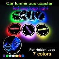 2pcs led car cup holder coaster for holden logo light for colorado commodore ve 6 badge astra emblem cruze captiva accessories