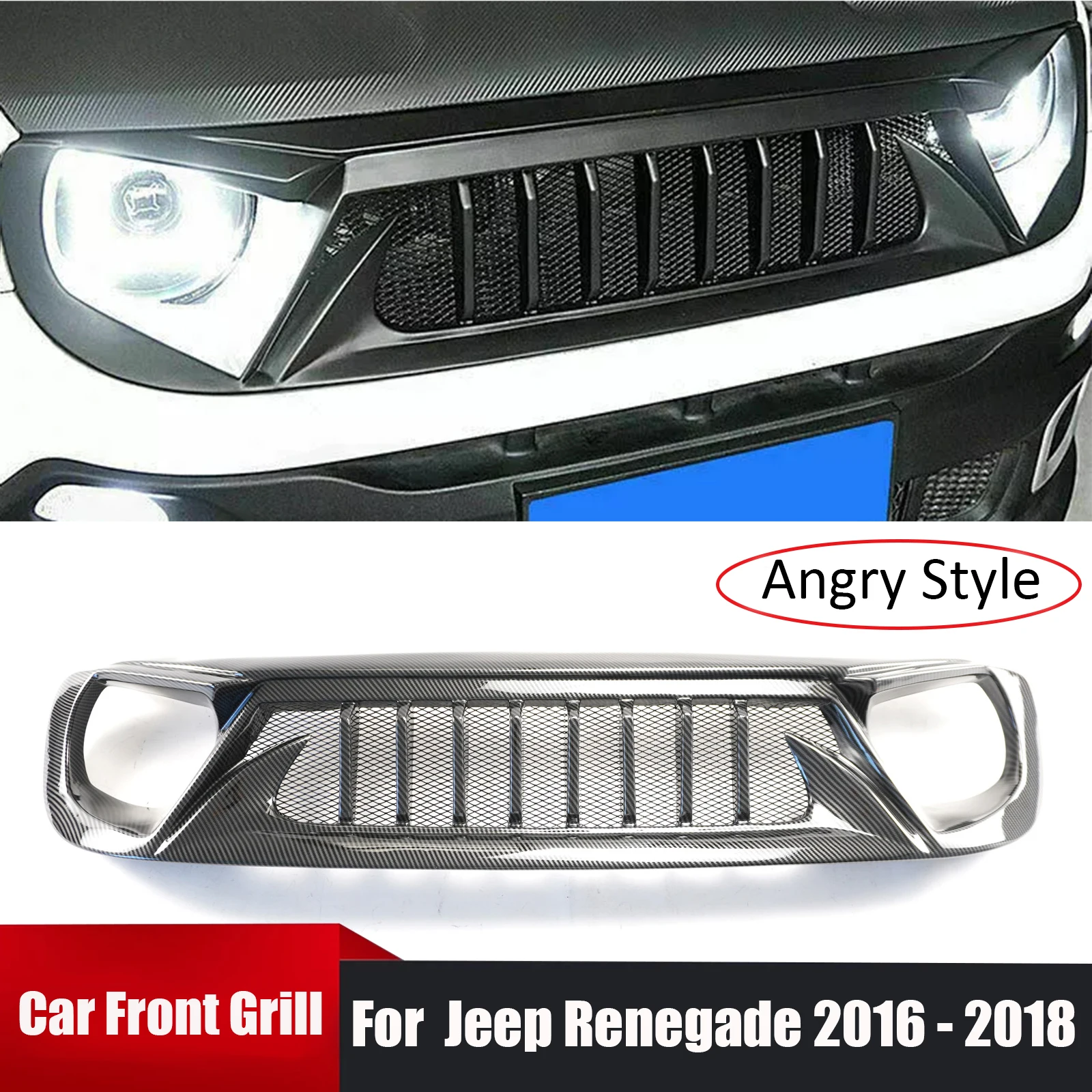 Для Jeep Renegade 2016-2018 гг. передний бампер сетчатая решетка автомобильные аксессуары