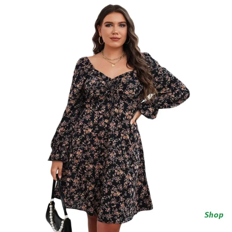 

Женское дышащее платье с длинным рукавом L5YC, свободное платье в стиле бохо, вечернее праздничное платье