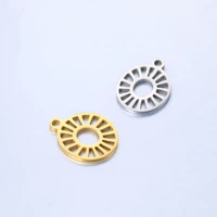 dooyio 5pcslot supplies for jewelry stainless steel hollow oval sunflowers charms pendants for diy necklace earrings making