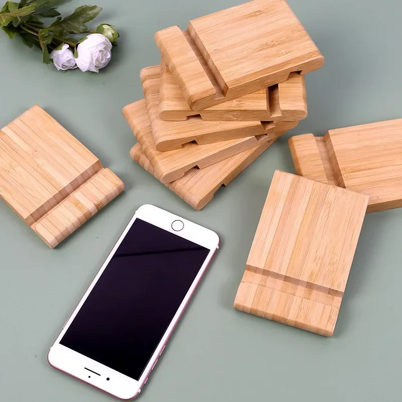 Новый бамбуковый держатель для телефона креативный ленивый настольный