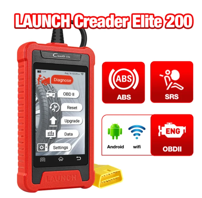

Сканер OBD2 LAUNCH Creader Elite CRE200, считыватель кодов, инструмент для диагностики автомобиля, VIN PK ELM327, 4 в 1, с датой в режиме реального времени