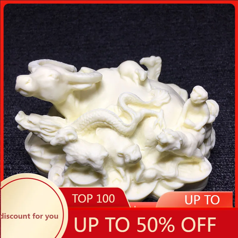 

Ivory Nut Carved Zodiac Decoration Bodhi Seeds Coconut Wood Crafts Gift Box home accessories decor decoration