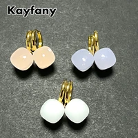 pomellato 28 colors crystal candy earrings for women crystal earrings gold plated candy style earrings fashion jewelry