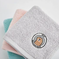 1pc 25x50cm 100 cotton cartoon animal embroidery square children kids handkerchief baby face towel