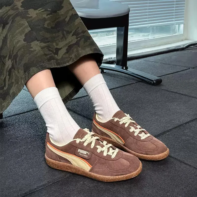 Фото Официальная оригинальная спортивная повседневная обувь Puma для мужчин и женщин, тренировочные кроссовки Palermo, кроссовки для пар, обувь с Т-образным дизайном 398382-02 №1