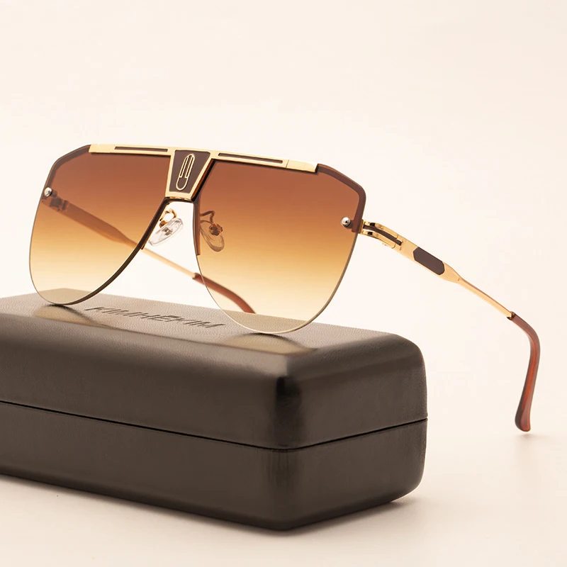 

2023 New Gradient Sunglasses for Men Women Frameless Vintage Sun Glasses Fashion Design Luxury Lunette De Soleil Homme UV400