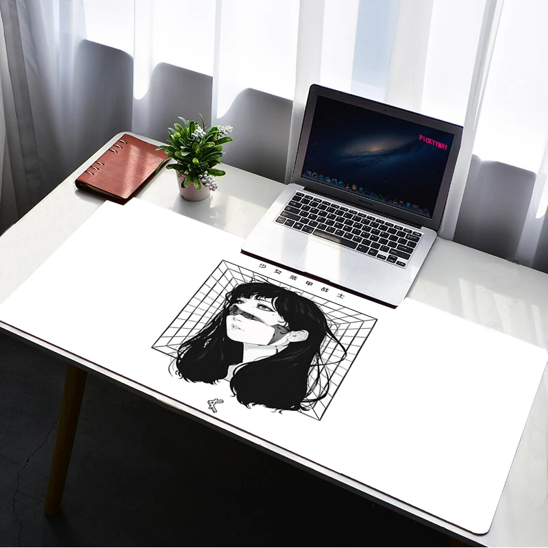 

Personality Girl 80x30cm XL Lockedge Large Gaming Mouse Pad Computer Keyboard Mouse Mat Beast Desk Mousepad for PC Gamer Pad