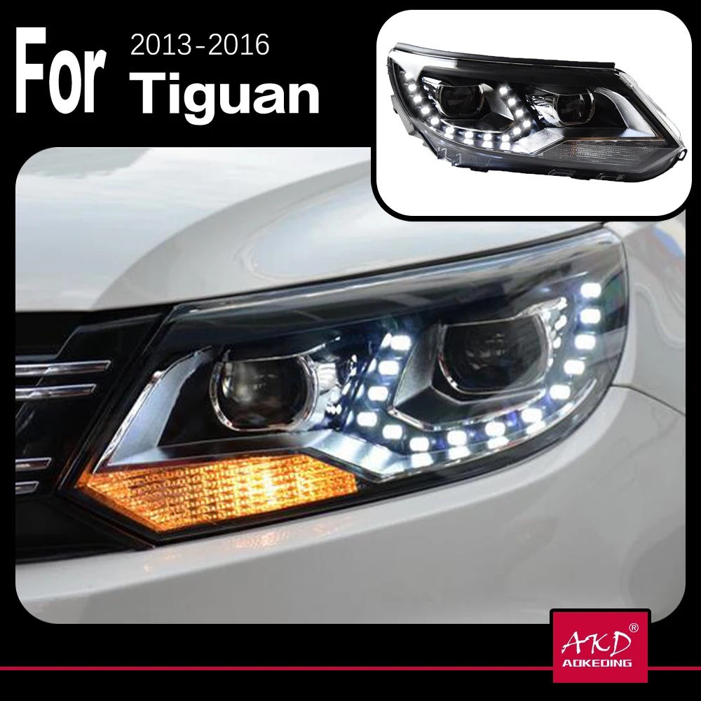 

AKD Car Model for VW Tiguan Headlights 2013-2016 Tiguan LED Headlight DRL Hid Head Lamp Angel Eye Bi Xenon Beam Accessories
