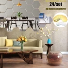 24 шт.набор, зеркальные настенные 3d-наклейки, 186x160x92 мм