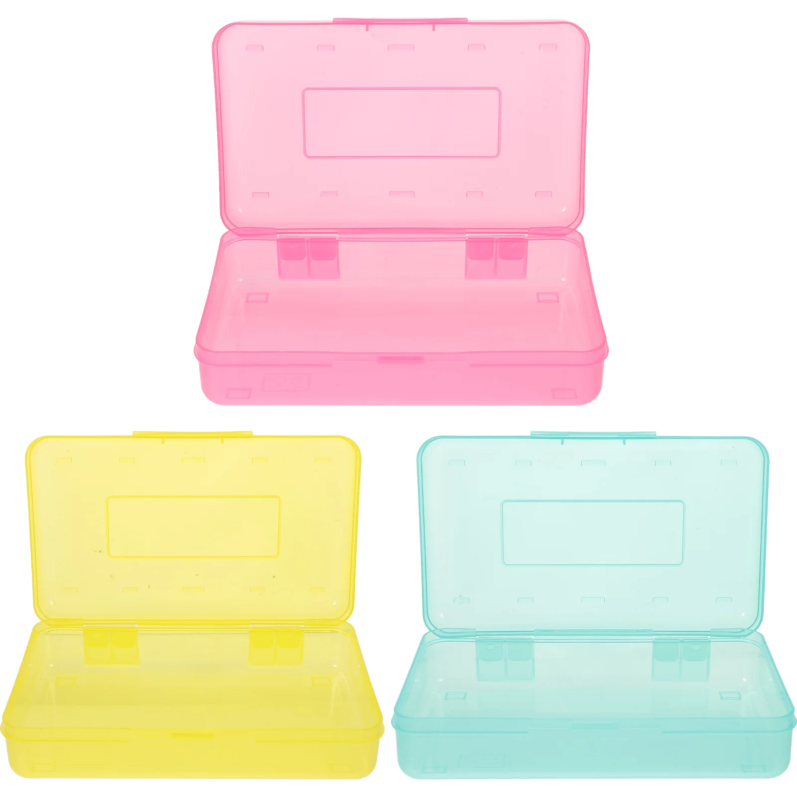 

3pcs Box Plastic Case Sketch Box Stationery Storage Box Storage Case