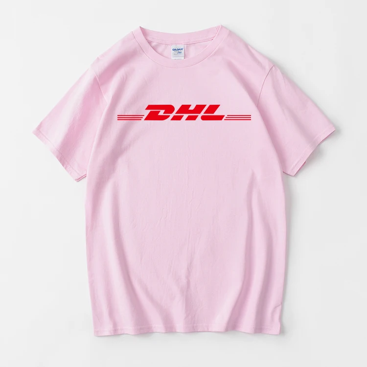 100% хлопок DHL футболки с буквенным логотипом печатные желтые коротким рукавом