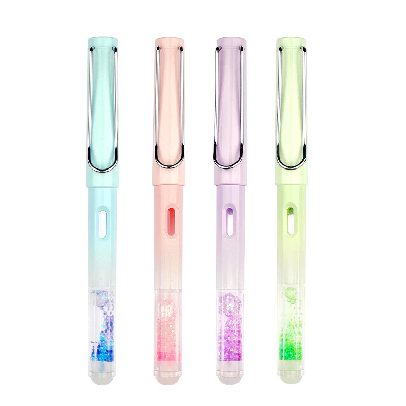 

Стираемая ручка и сумка с чернилами, Прозрачная женская школьная канцелярия, разные цвета на выбор