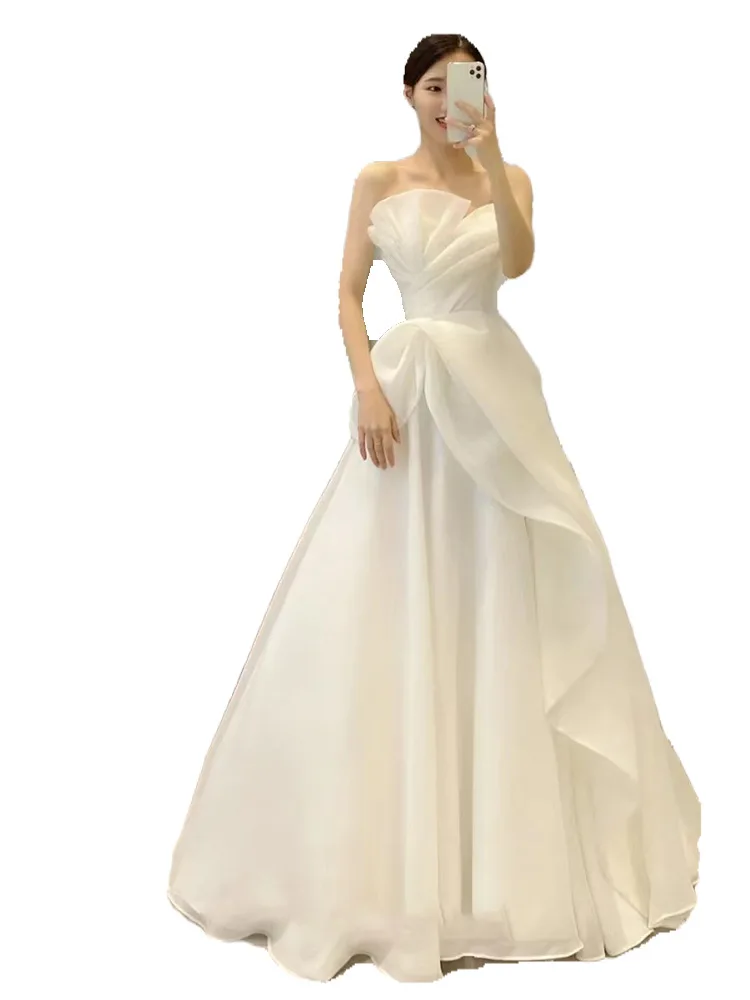 свадебные платья 2025 новое свадебное легкое роскошное туристическое фото простое