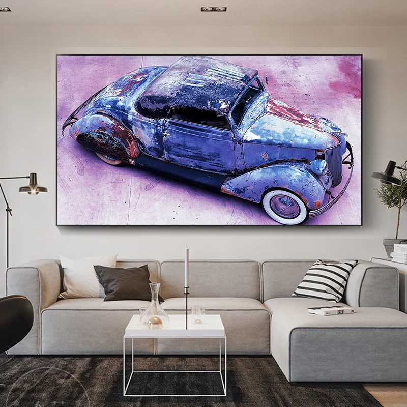 

Pink Retro Truck Poster Bedroom Decor Wall Art Canvas Wall Art Decor Vintage Room Decor Wall Art Decor Home Decore