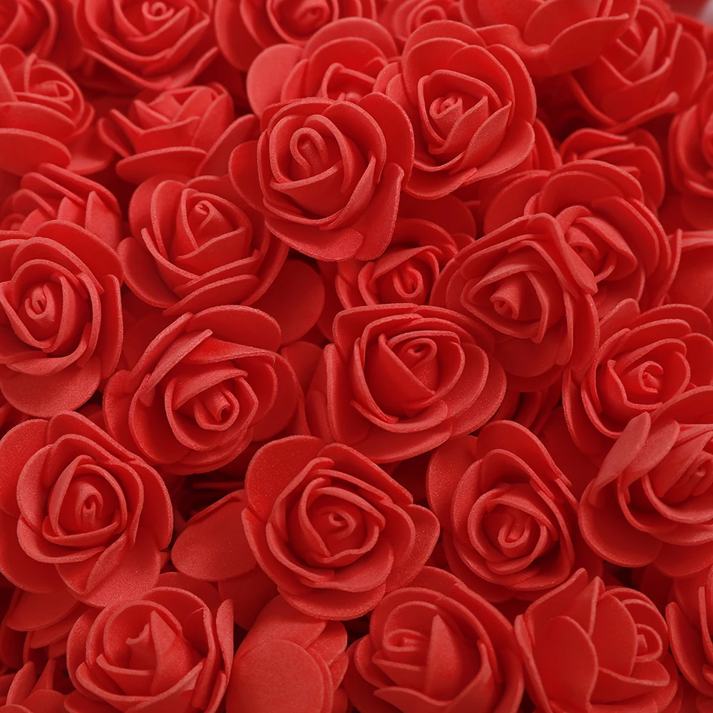 

50/100/200Pcs 3cm Bear of Roses PE Foam Rose Head Artificial Flower Home Decorative Wreath Wedding Valentines Day DIY Gift Decor