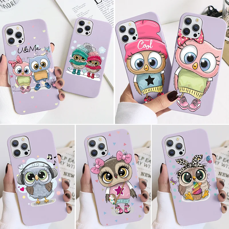

Owl Phone Case For iPhone 13 12 Pro XS Max Mini XR X 10 6 6s 7 8 Plus SE 2 Shell Soft TPU For iPhone 11 Pro Max Cover Funda Bags