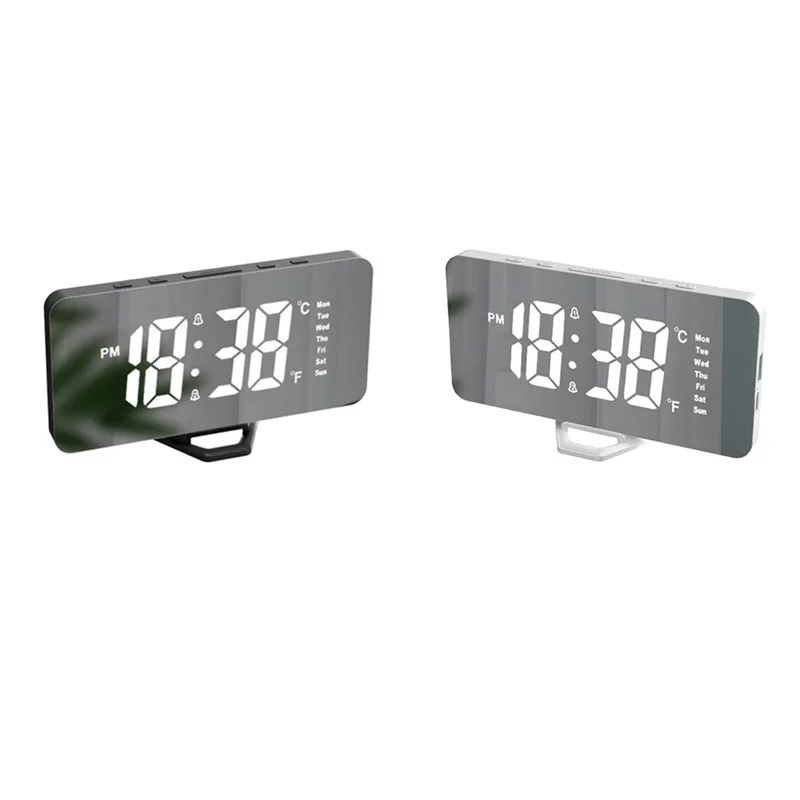 Table Electronic Alarm Clock Time Projector Bedroom Bedside 