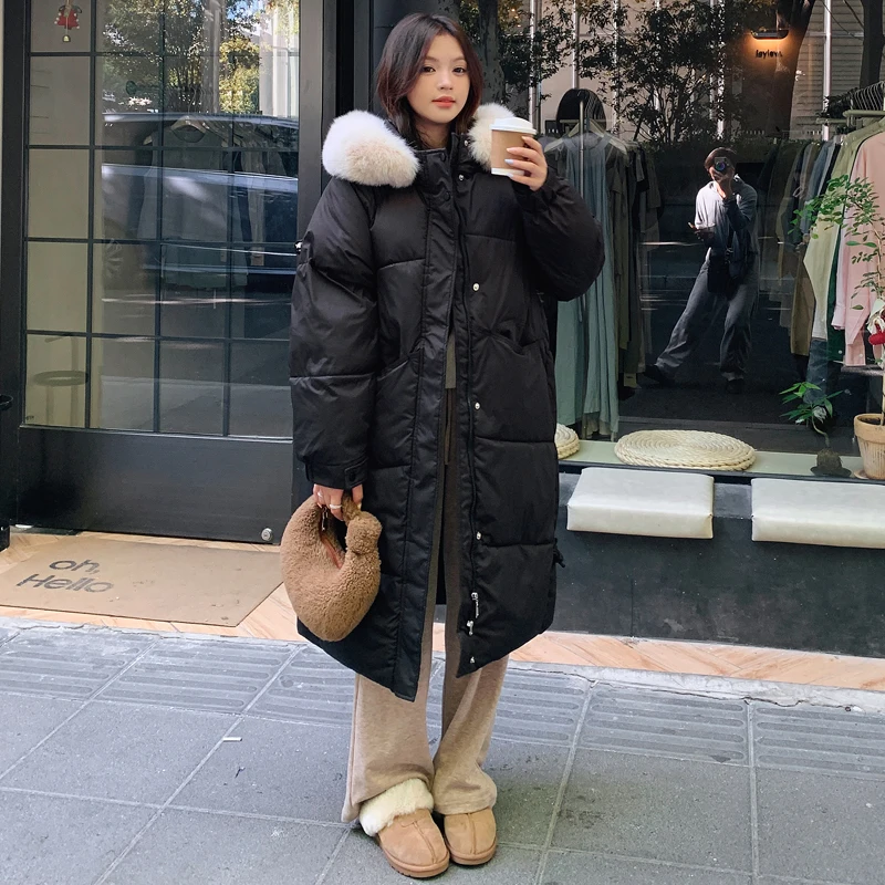 Новая женская парка одежда длинное пальто зимняя куртка 2024 Толстая теплая с