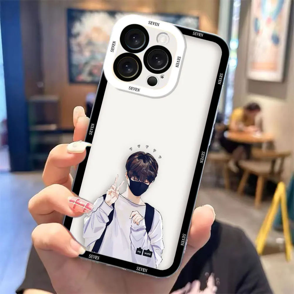 Фото Чехол для телефона S-Seven Gold J-Jungkook J-Jeon Clear для Samsung A03S A04 A05 A05S A06 A7 A12 A13 A14 A15 A16 NOTE 10 20 ULTRA №5