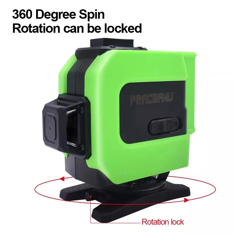 

3D лазерный уровень, 12 линий, самовыравнивающийся, вертикальный, крестообразный, супермощный зеленый, 360 градусов, горизонтальная Зернистост...