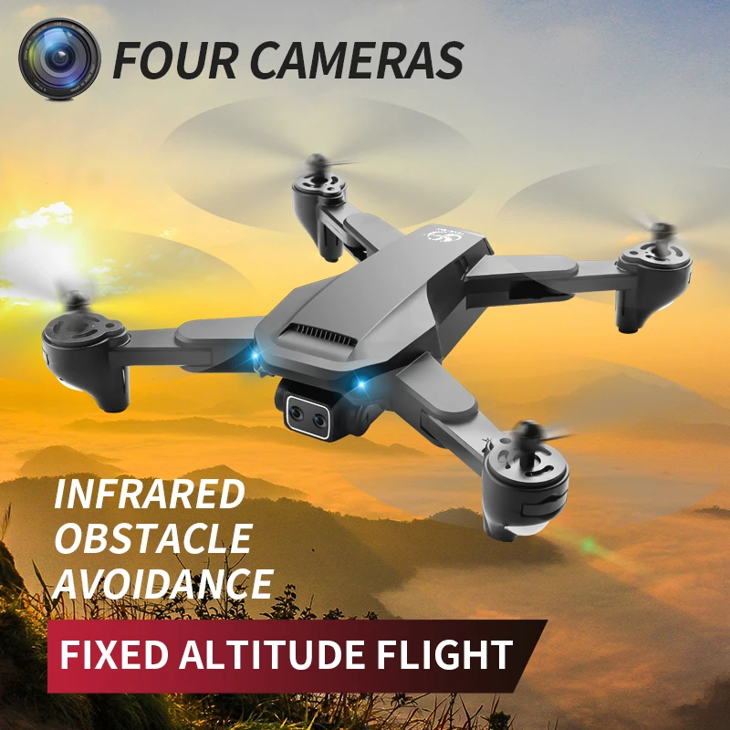 Drone S186 With 4K  3-Sided Obstacle Avoidance Foldable  Four-Camera Aerial Photography Optical Flow Positioning Quadcopters Toy